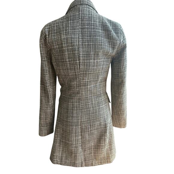 Lulu’s Small Gray Tan Tweed Fitted Double Breasted Classic Neutral Pea Coat - Picture 2 of 7
